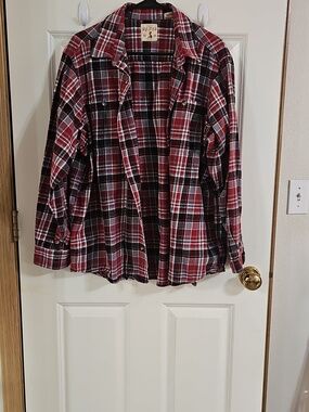 RedHead Womens Red‎ and Black Plaid Button-Down Shirt Size Xl EUC